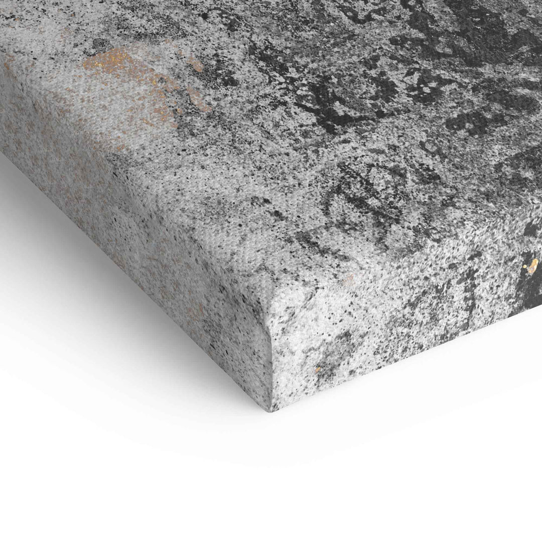 Leinwanddruck Detailansicht, strukturierte graue Oberfläche mit dezenter Goldfarbe