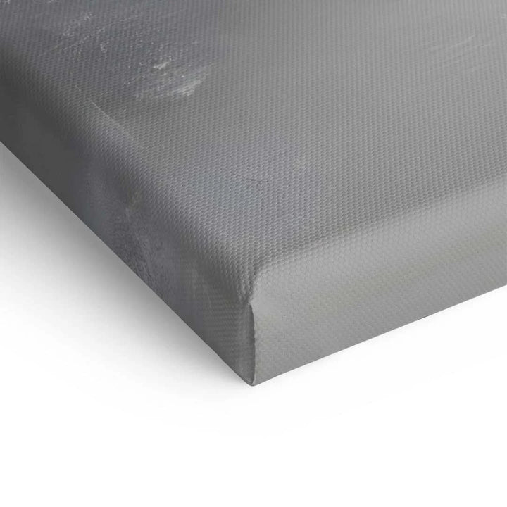Detailaufnahme einer grauen Leinwand, strukturierte Oberfläche, Wandbild moderne Kunst