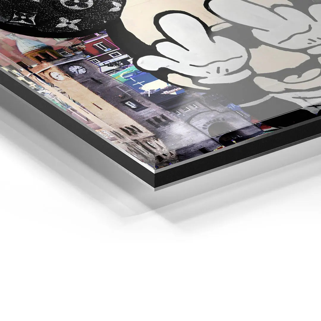 Detailansicht Acrylglas-Wandbild mit Hamburg-Motiv und urbaner Streetart-Optik