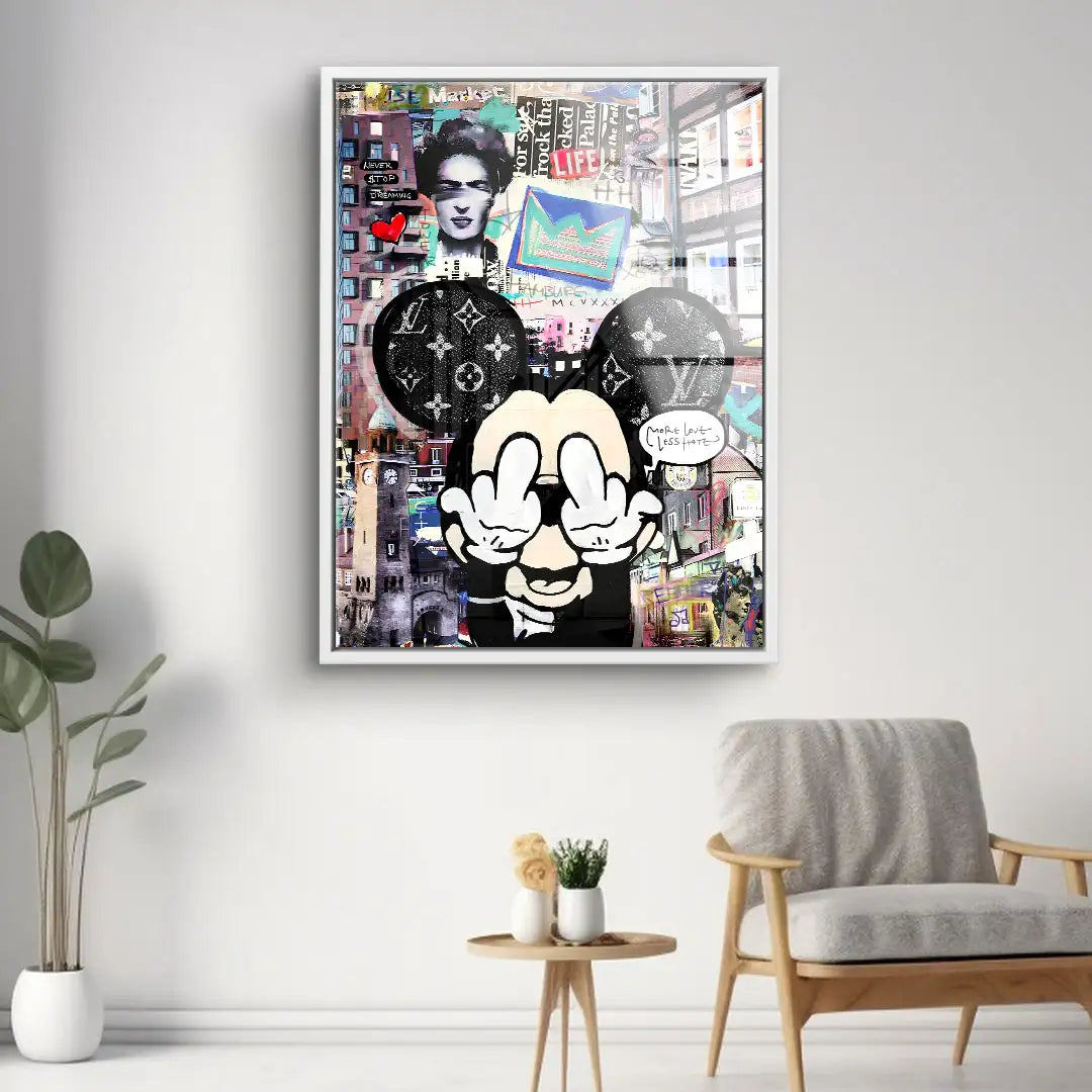 Modernes Wandbild mit buntem Hamburg-Collagenmotiv, popkulturelle Kunst, Wohnzimmerdeko