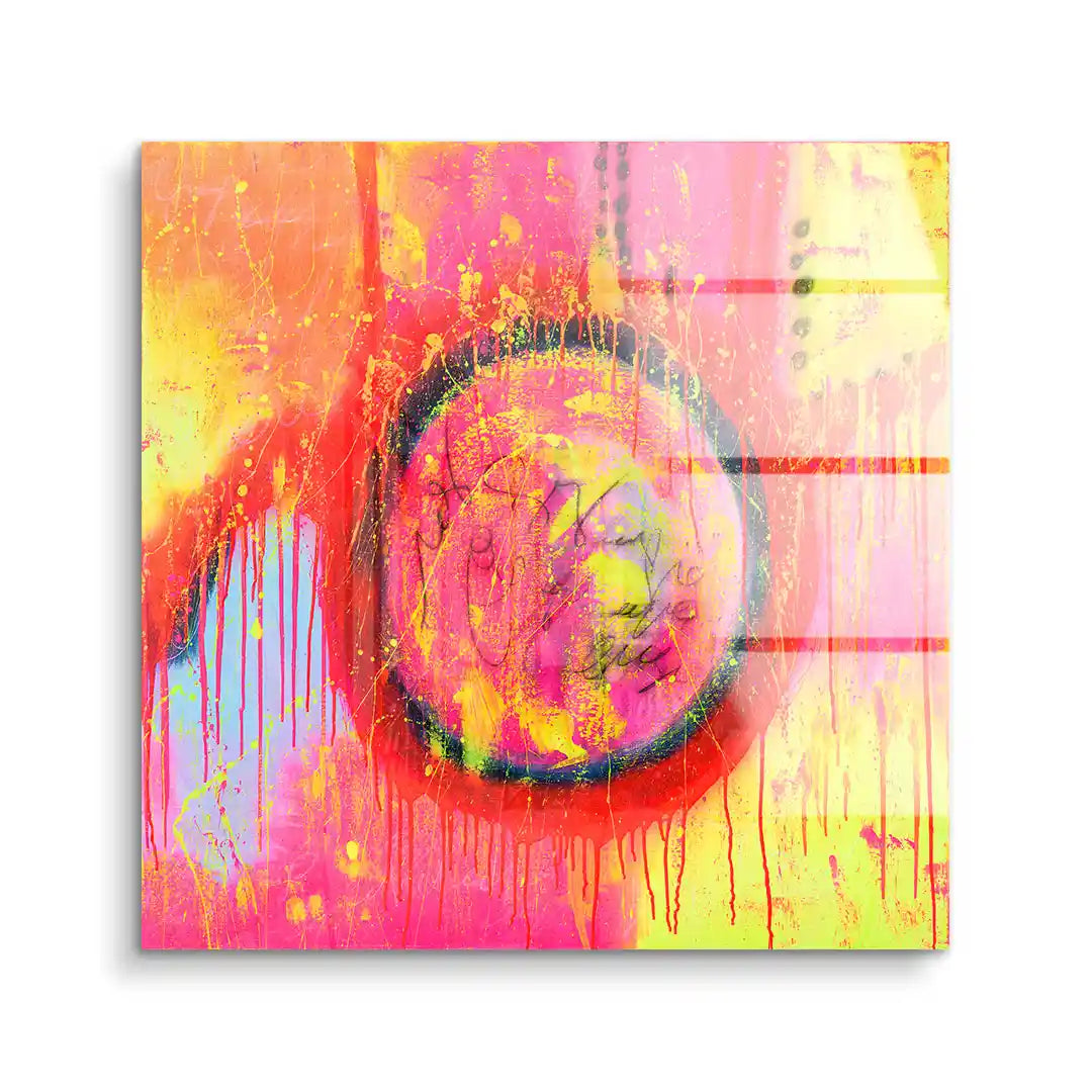 Abstraktes Wandbild mit leuchtenden Farben, Acryl Kunst, moderne Kunst kaufen
