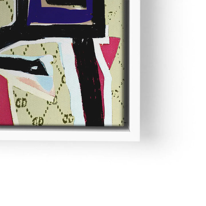 Modernes Pop Art Wandbild auf Leinwand mit abstrakten Formen, kräftigen Farben und Muster