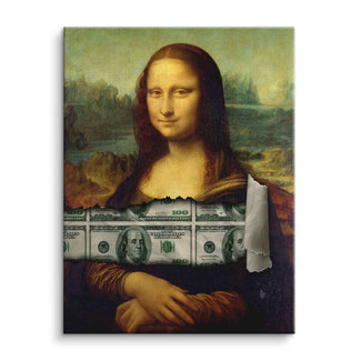 Pop Art Wandbild Mona Lisa mit freigelegten 100-Dollar-Scheinen, kreatives Kunstdruck Design