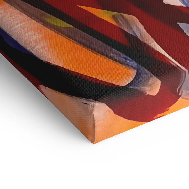 Detailansicht abstraktes buntes Wandbild auf Leinwand, moderne Kunst, Nahaufnahme