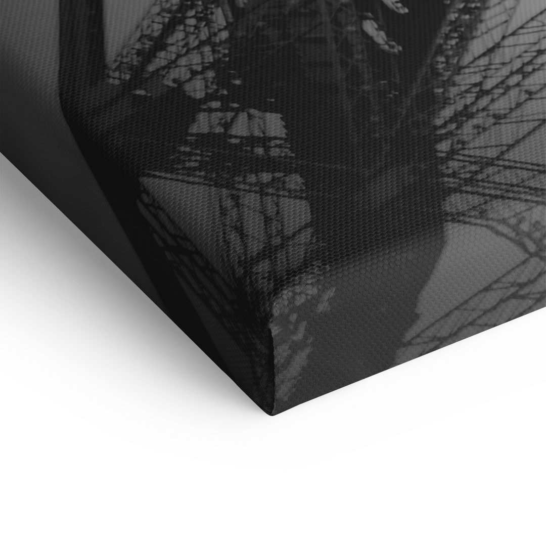 Detailansicht Leinwandbild Paris Eiffelturm in Schwarz-Weiß, moderne Wanddekoration