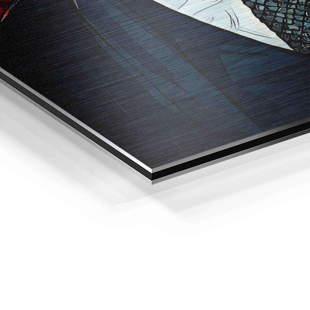 Detailansicht Wandbild auf Aluminium mit gebürsteter Oberfläche und modernem Design
