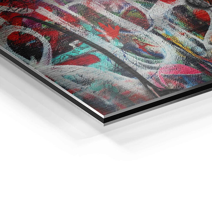 Detailansicht Pop Art Wandbild, bunte Acrylglas-Oberfläche mit abstraktem Muster