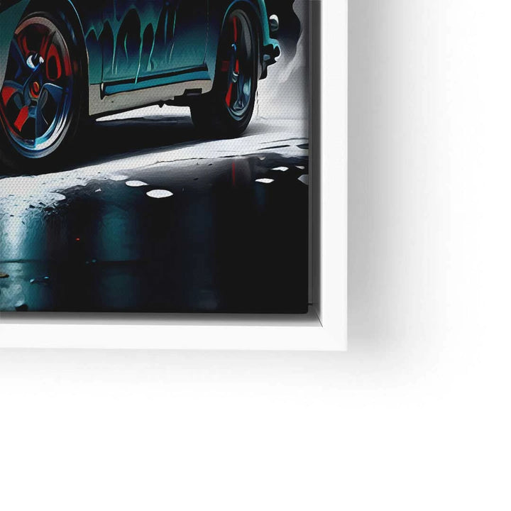 Modernes Wandbild mit Porsche Auto-Motiv, sportliches Design, Leinwand, Schwarz-Weiß-Effekt