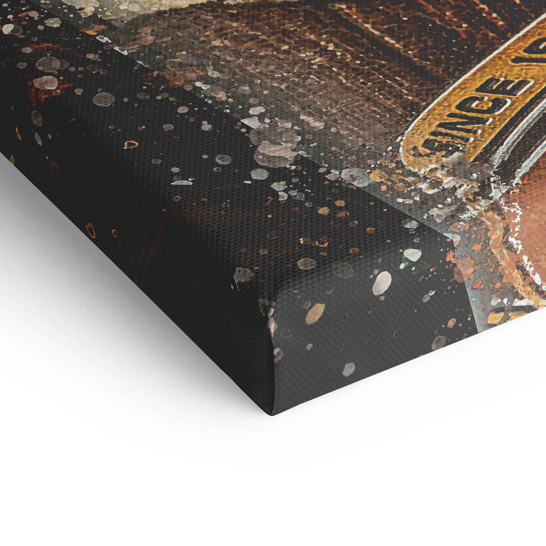 Detail Leinwandbild Uhr Root Beer Stil, Nahaufnahme Textur und Farben