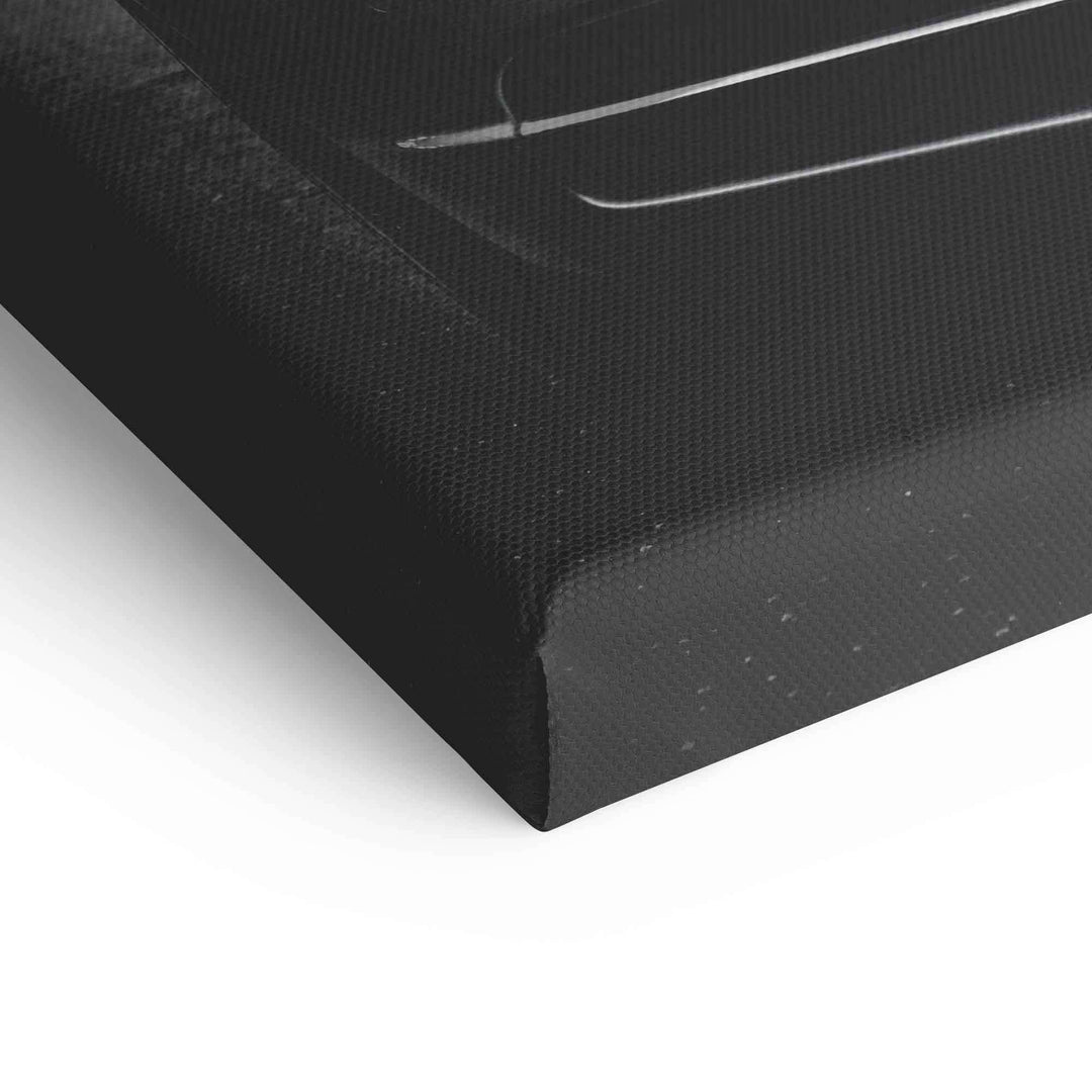 Detailaufnahme schwarze Leinwand Wandbild, strukturierte Oberfläche, modernes Design