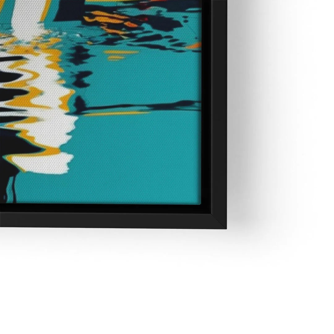 Modernes Wandbild mit abstraktem Schwimmbecken, türkisblau und künstlerische Wasserreflexionen