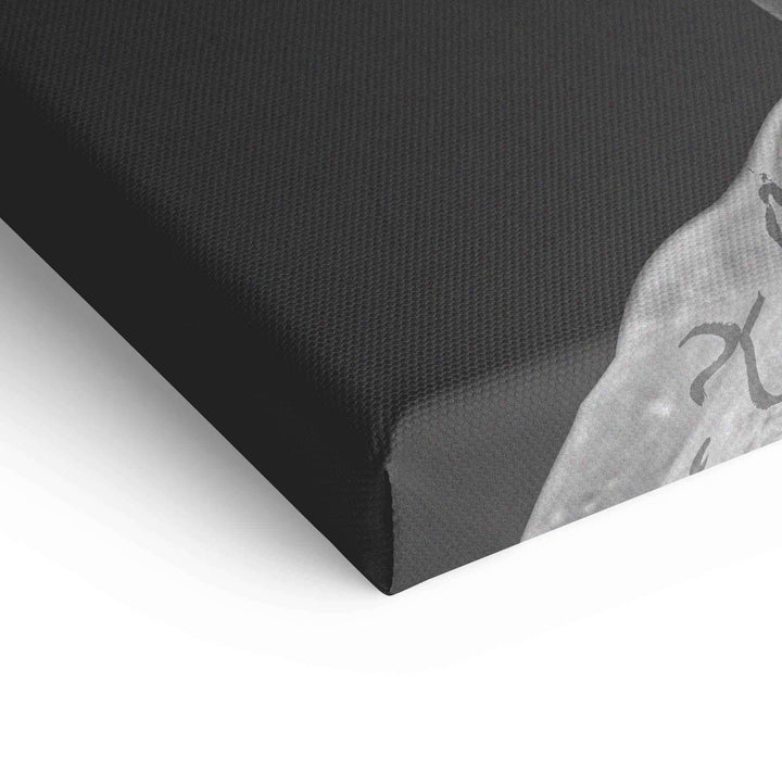 Detailansicht Wandbild auf Leinwand, Statue Kopf, moderne Kunst in Schwarz-Weiß