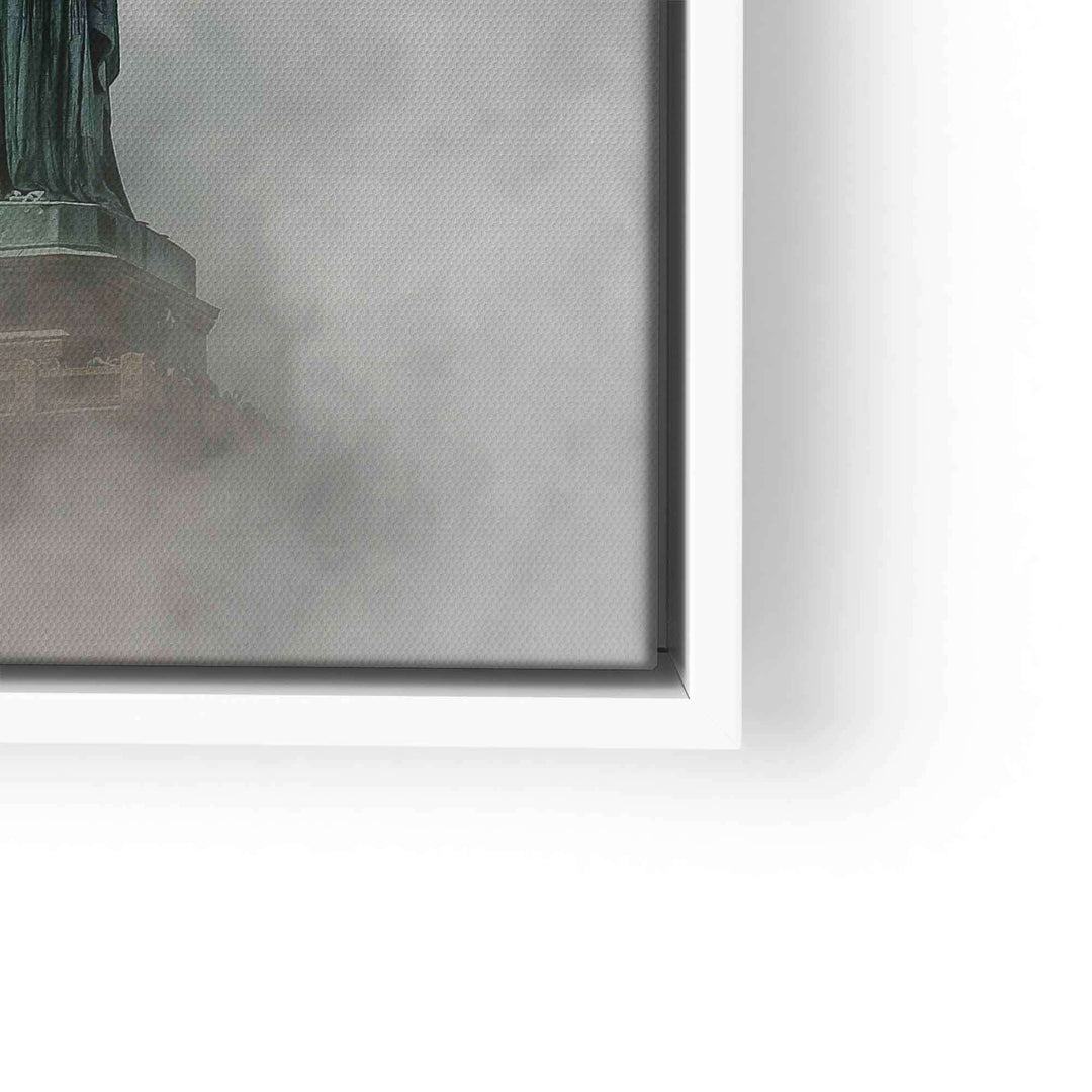 Wandbild Freiheitsstatue im Nebel, moderne Kunst auf Leinwand, Statue of Liberty Motiv