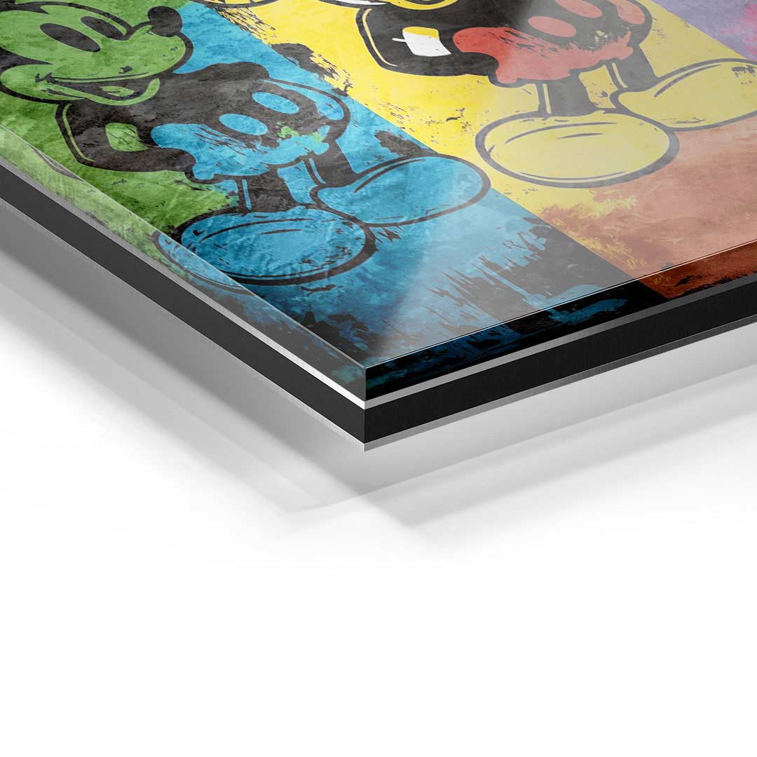 Buntes Acryl-Wandbild mit Comic-Figur im Tripel-Stil, Pop Art Detailansicht