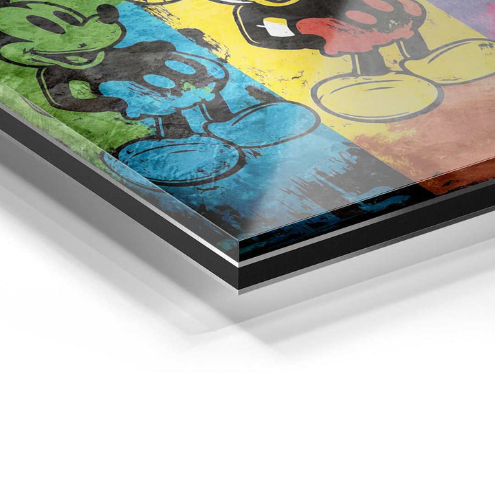 Buntes Acryl-Wandbild mit Comic-Figur im Tripel-Stil, Pop Art Detailansicht