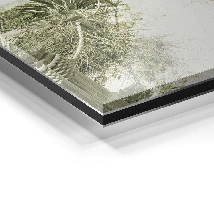 Detailansicht Acrylglas Wandbild Weg zum Strand mit vintage Naturmotiv